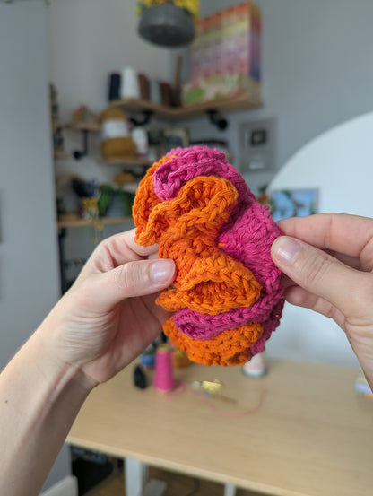 Handmade Double-Layer Crochet Scrunchie - Oversized Hair Accessory