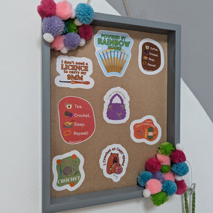 8 pcs Crochet Stickers, Crochet Lover Sticker Pack (8 Designs) | Cute Crochet Stickers for Crochet Lovers