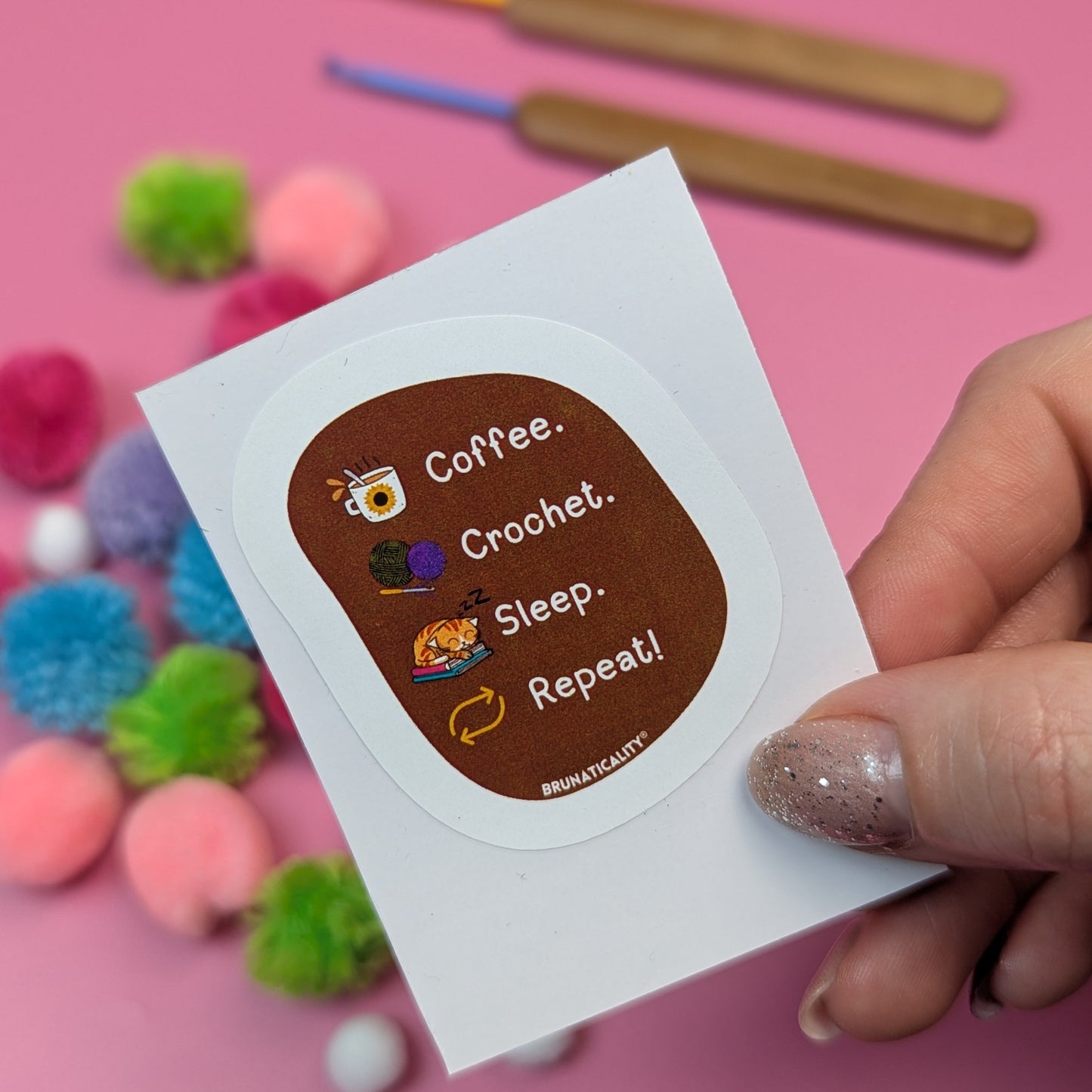 8 pcs Crochet Stickers, Crochet Lover Sticker Pack (8 Designs) | Cute Crochet Stickers for Crochet Lovers